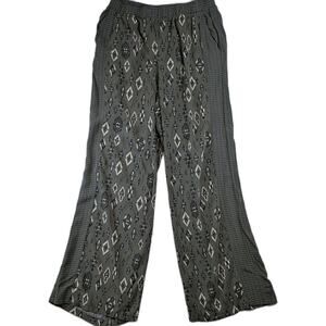 Michael Stars Los Angeles Jordy Moroccan Printed Wide Leg Rayon Pants Large